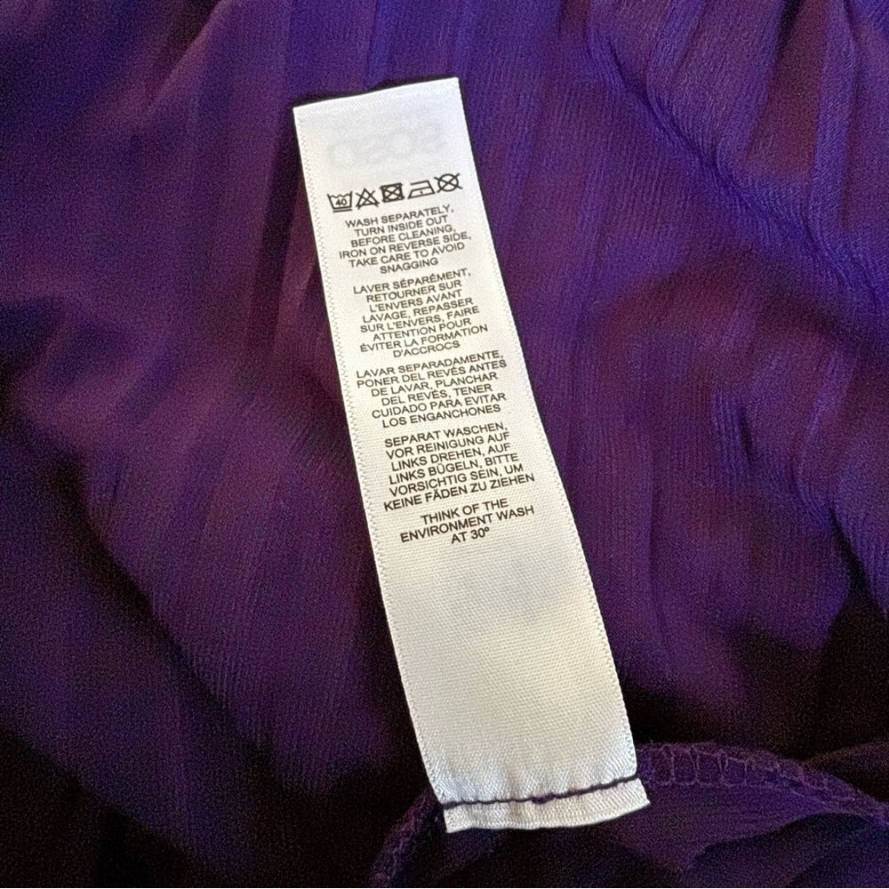 ASOS Dark Purple Pleated Maxi Dress Size 4 V Neck Lace Prom Wedding Guest Slits - Picture 15 of 16